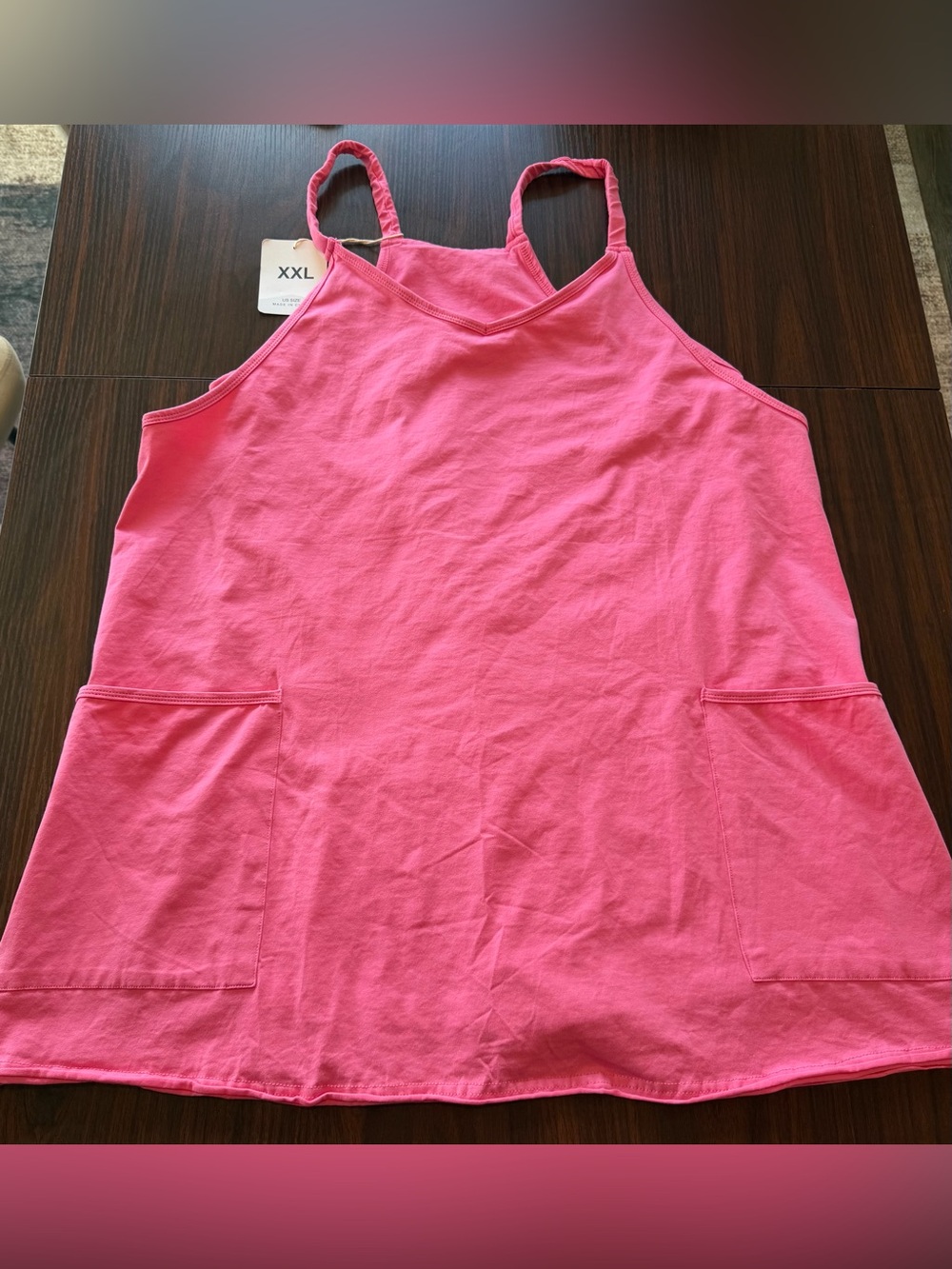 XXL/2X Hot Pink Athletic Dress with built in Bra/Shorts